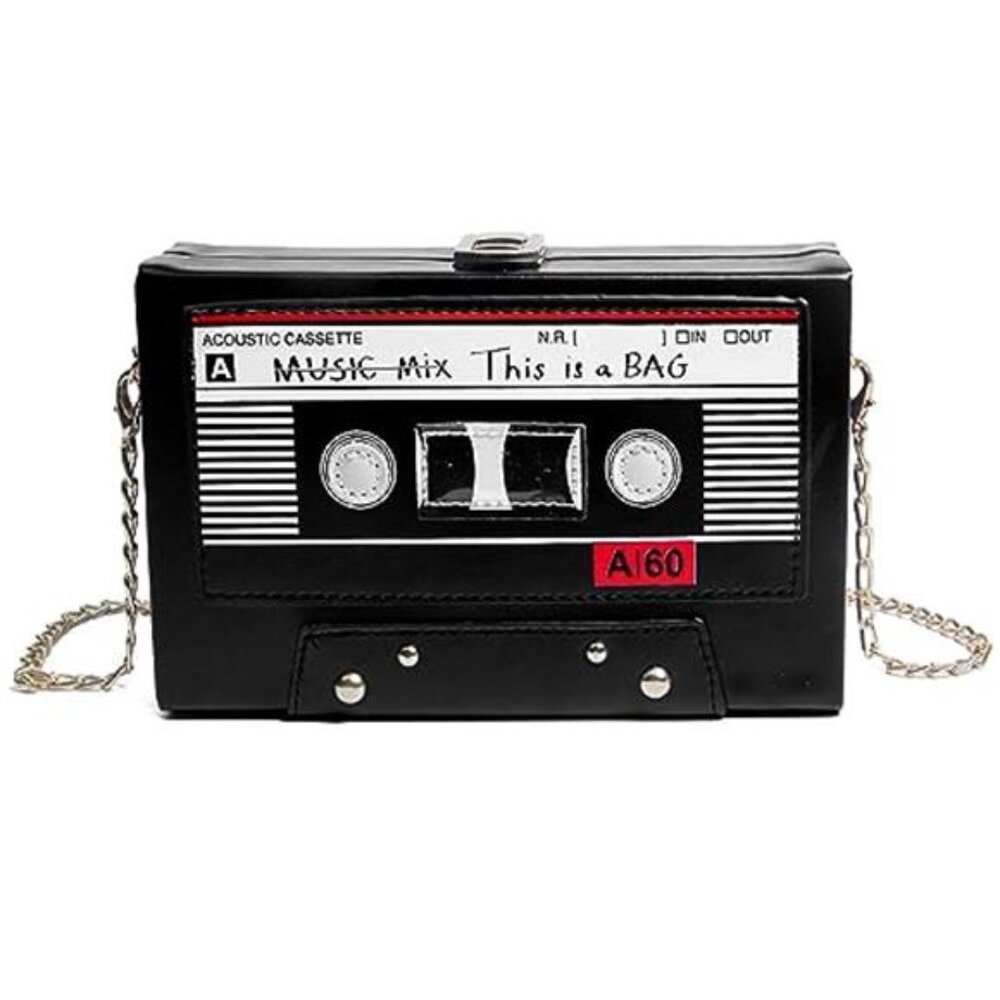 MIXED TAPE Novelty Purse Music Lover Unique Hand Bag Clutch Retro Style